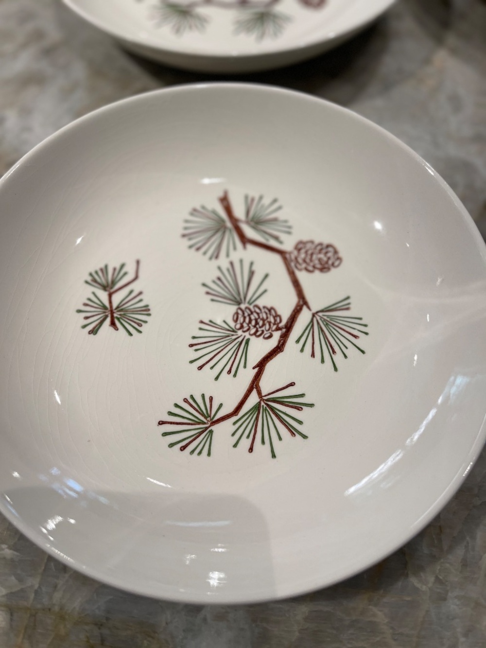 Stetson Marcrest~Vintage Misty Pine  ovenproof hand painted underglaze bowls